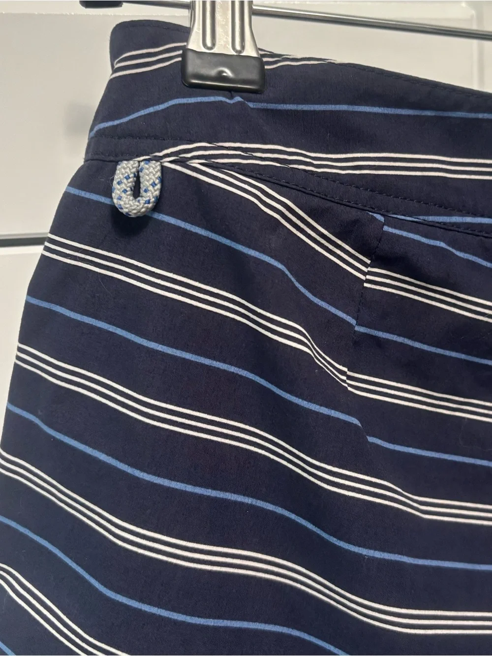 J. Crew Men's Navy Striped Swim Trunks size